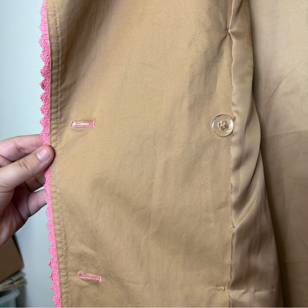 New With Tags! 7 For All Mankind Ribbon Trim Colorful Trimmed Trench Coat MED. - Picture 10 of 16